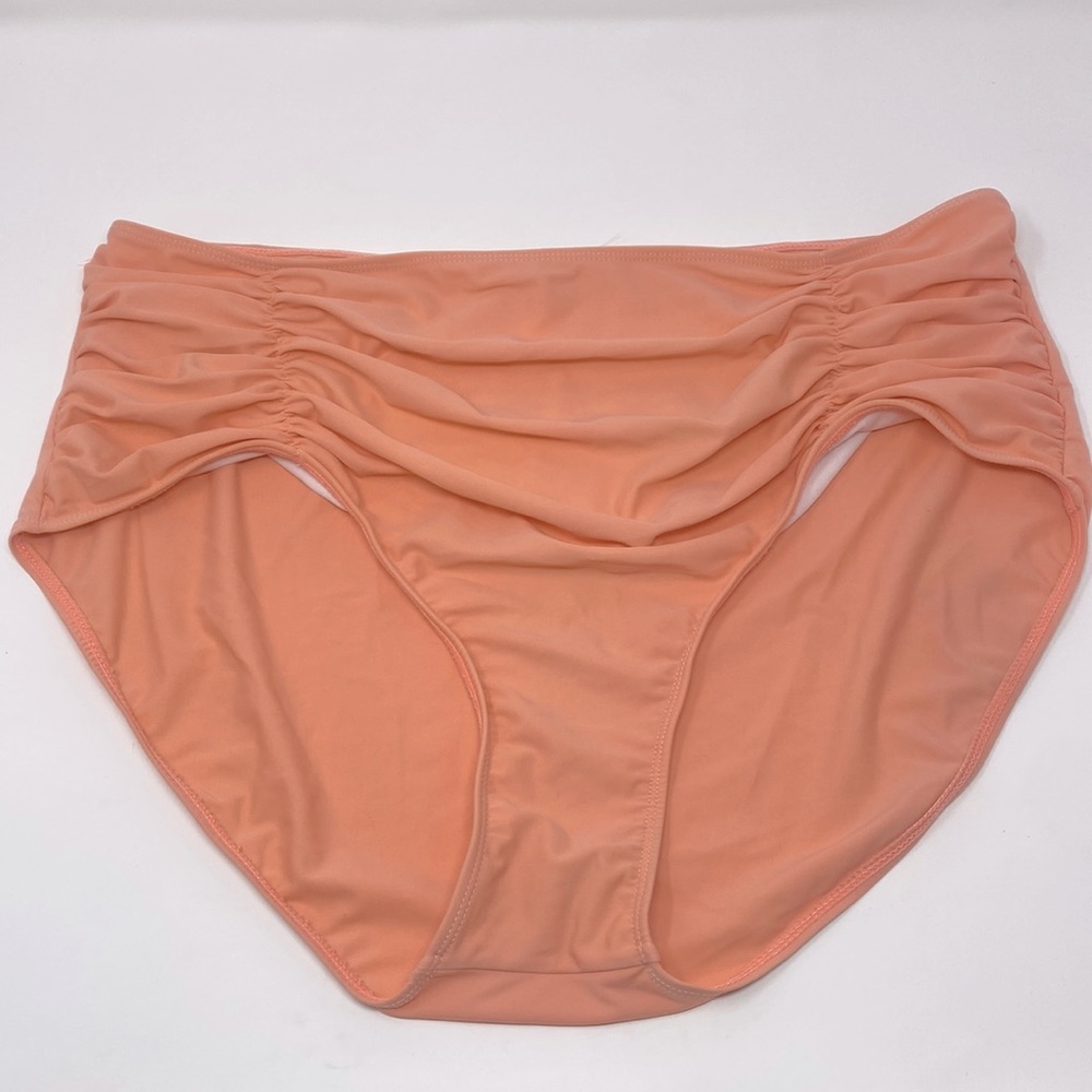 In’Voland Coral Orange High Waisted Bikini Swim Bottoms Size 20W